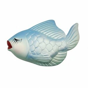 Vintage Miller Studio Chalkware Fish Wall Plaque MCM Blue Kitsch Mermaidcore